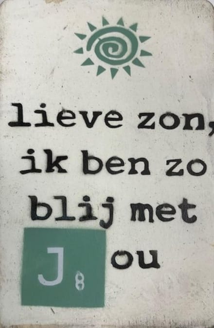 Tekstblok 10x15 2 cm dik blij met Jou blue