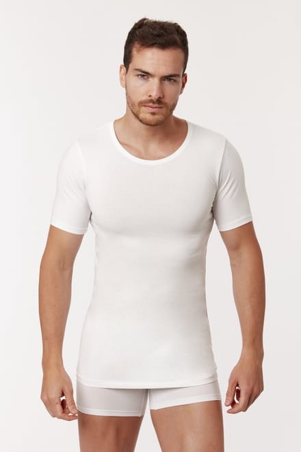 Woody T-shirt Ronde Hals Single Pack Wit M