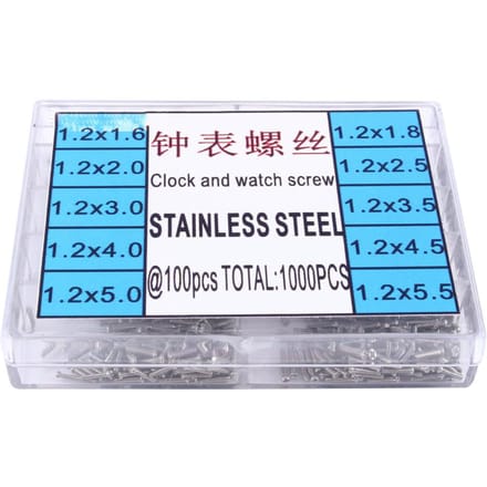 1000 stuks Roestvrijstalen Schroeven 1,6-5,5 mm Fr Micro Bril Horloge Reparatie Gereedschapskit blue