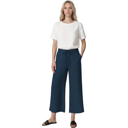 Damesbroek met wijde pijpen Haris Cotton Essentials Drawstring Waist