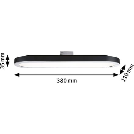 Paulmann Panel Loop 230V-railsysteem lamp URail LED vast ingebouwd 7 W LED Zwart (mat), Chroom