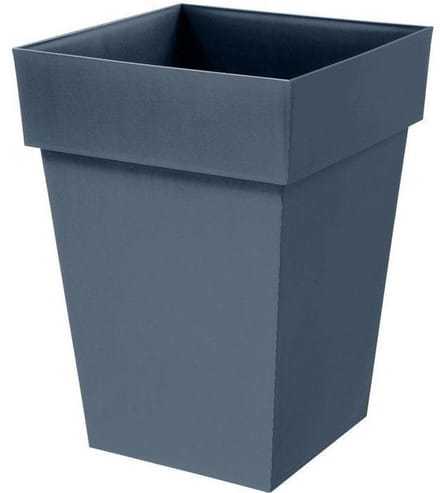 Vierkante, middelgrote bloempot - EDA - Toscane - 40 cm - 51 L - 39 x 39 x H 53 cm - Denimblauw