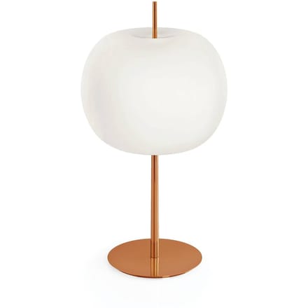 kdln tafellamp Kushi XL, koper/wit, hoogte 61 cm