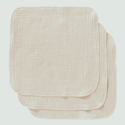 Cottonbaby spuugdoekjes - room - per set van 3