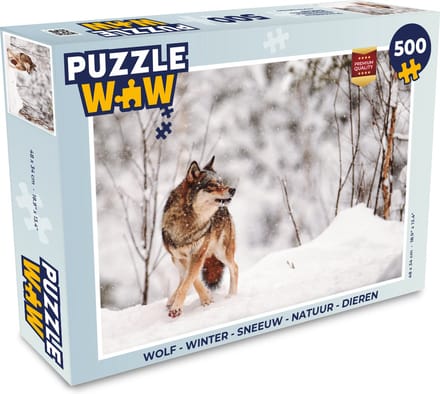 Puzzel Wolf - Winter - Sneeuw - Natuur - Dieren - Legpuzzel - Puzzel 500 stukjes