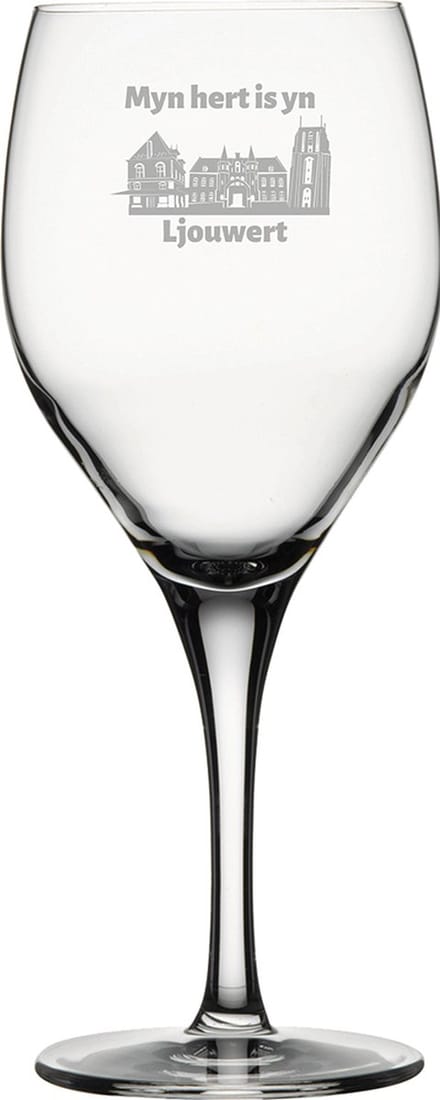 Gegraveerde witte wijnglas 34cl Ljouwert