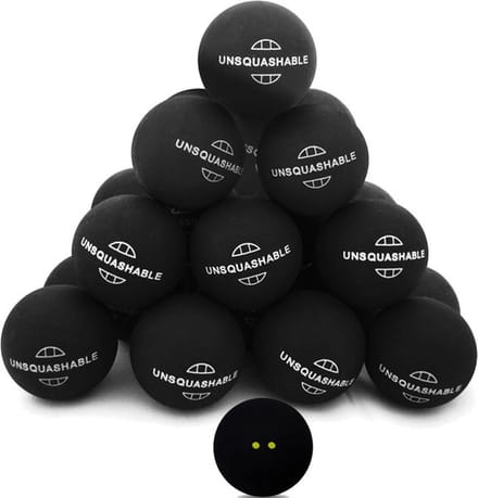 25 squashballen dubbel gele stip Unsquashable