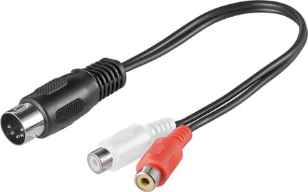 Pro DIN 5 pins m - 2xRCA F - 0.2m