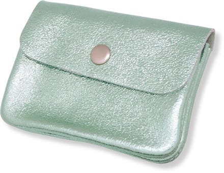 Bijoutheek Portemonnee Leer Italiaans Metallic Mint