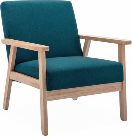 sweeek - Fauteuil van hout met stoffen zitting - isak