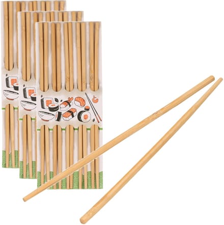 Concorde Sushi eetstokjes - 40x setjes - bamboe hout - 24 cm - Aziatische eetstokjes