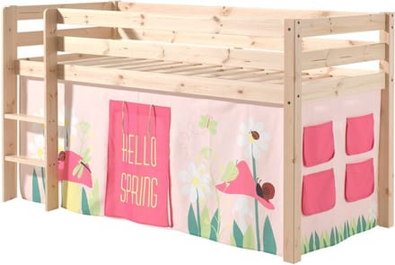 Vipack - Halfhoogslaper Charlotte met bedtent Spring - 90x200 - Bruin
