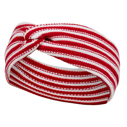 Apollo - Gebreide Hoofdband - gekleurde hoofdband - rood-wit - one size - Carnaval - Carnaval accessoires - Hoofdband - Feeskleding