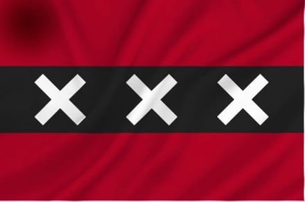 Partychimp Amsterdamse Vlag Amsterdam Ajax - 90x150 Cm - Polyester - Rood/Zwart/Wit