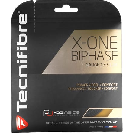 Tecnifibre X-One Biphase tennissnaar - 12m, 1,3 mm, zwart