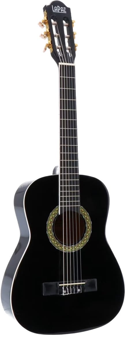 Klassieke Gitaar Kind - 1/2-Formaat - Voor Kinderen - Linde Body - Nylon Snaren - Zwart