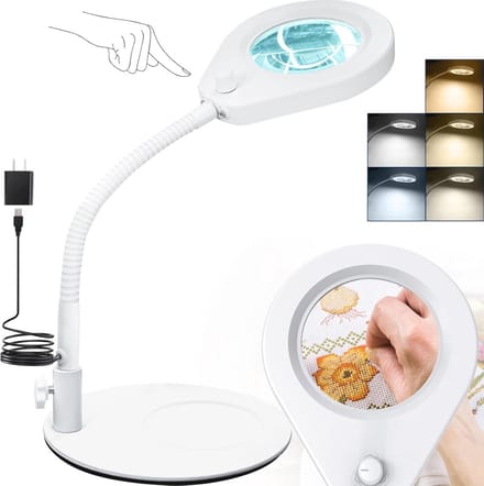 Led Vergrootlamp met Dimbare Ringlamp en Bureaustandaard voor Hobby's en Knutselen