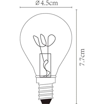 Lucide Ledfilamentlamp Peertje - Amber - D4,5cm - Dimbaar - Warm Wit - E14 - 3w