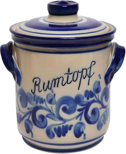 Rumtopf met blauw grijs motief 5 liter