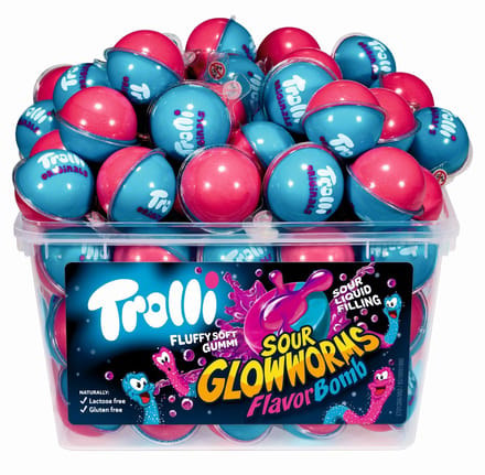 Trolli Flavor Bombs - zure wormen ballen - Saure Gluhwurmchen