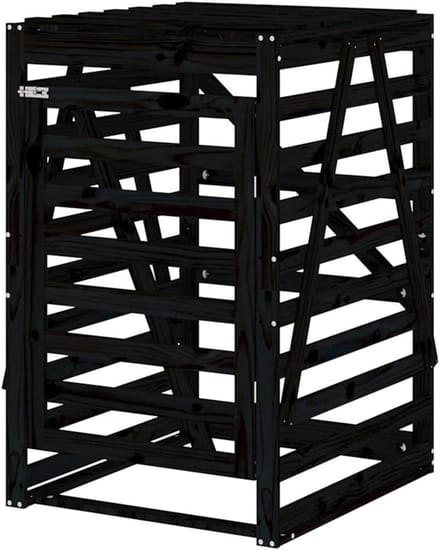 Containerberging Hout - Afvalbak Omkasting - Tuin Opruimen - Ventilatie Ontwerp - 84x90x1285 cm - Zwart