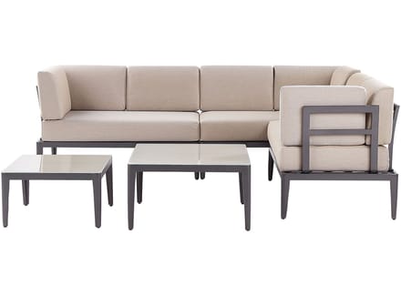 RIMA III - Loungeset voor 6 - Beige - Polyester