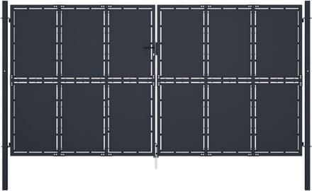 vidaXL - Tuinpoort - staal - 400x200 - cm - antraciet