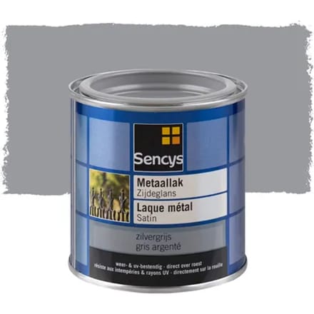 Sencys Metaallak Zijdeglans Zilvergrijs 250ml