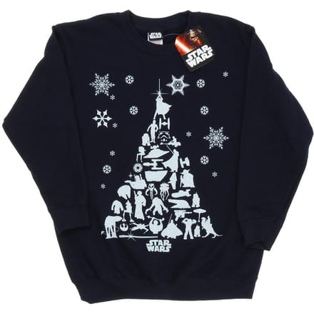 Star Wars Sweatshirt met kerstboom voor jongens (Marineblauw)