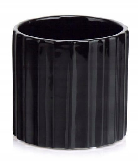 Polnix Serie - Keramische Bloempot - Zwart - 13cm - Cilindrisch