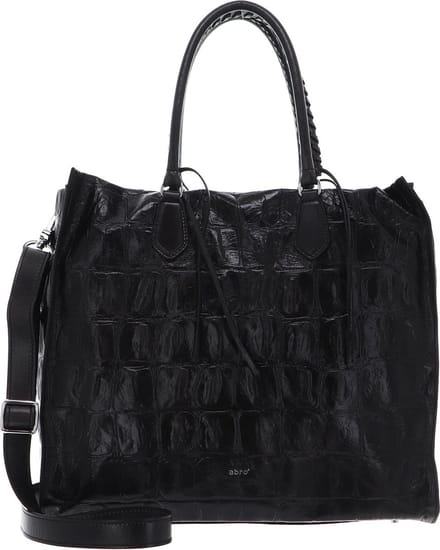 abro Leren Schoudertas Leather Primitivo Shopper Kaia Big Tornado Grey Donkergrijs