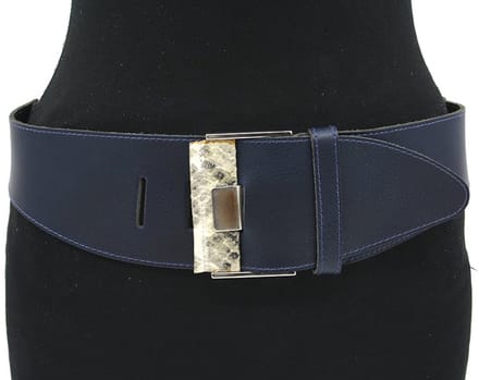 Dames afhangriem blauw - 8 cm breed - - Brede riem - - Maat