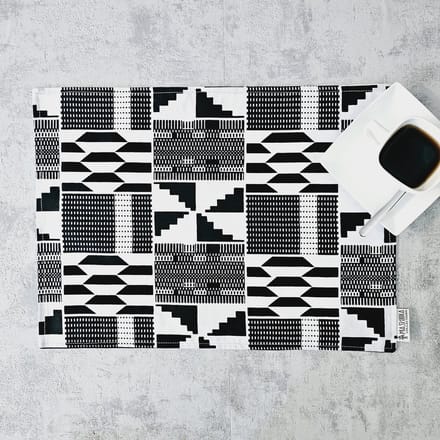 Placemats Set van 4 | 100% Katoen Geweven 32x42cm | ''Mudcloth'' geïnspireerde Wasbare Boho Stoffen Placemats