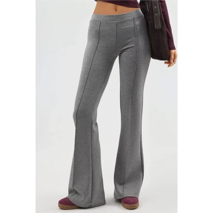 Geribbelde Elastische Flared Broek