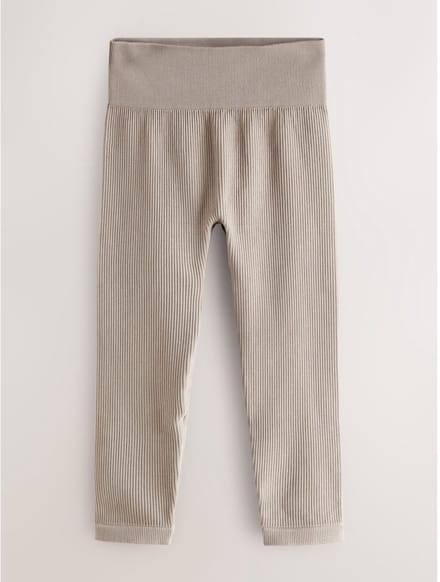 Next - Meisjes - paars - Naadloze geribbelde leggings met hoge taille - Crème
