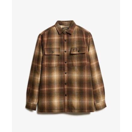 Geverfde ruitige fleece-voering uit wol met rits Superdry