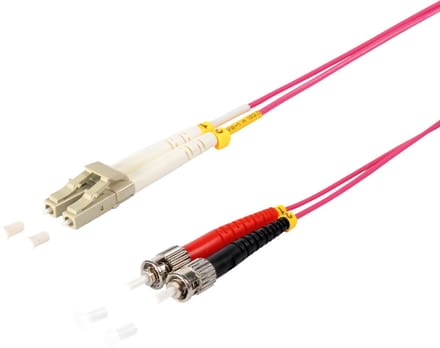 S-Impuls LC - ST Duplex Optical Fiber Patch kabel - Multi Mode OM4 - paars / LSZH - 10 meter