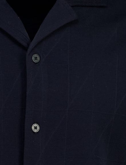 Navy overhemd Pierre Cardin Atelier korte mouwen knopen