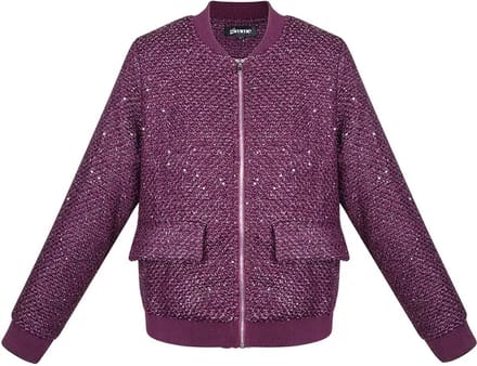 Bomberjack Sparkly day- Maat S - Kerstkleding - Bordeaux - Damesjacket