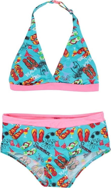 Boobs & Bloomers turquoise meisjes halter bikini Gaia - maat 164