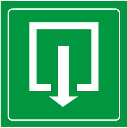 Uitgang bord - kunststof - groen wit 150 x 150 mm