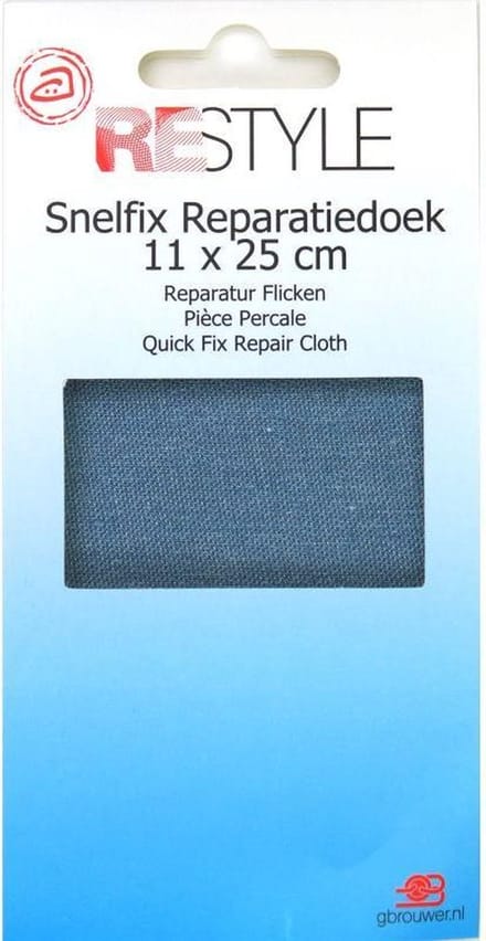 Reparatiedoek Strijkbaar - Blauw Jeans - 11 x 36 cm