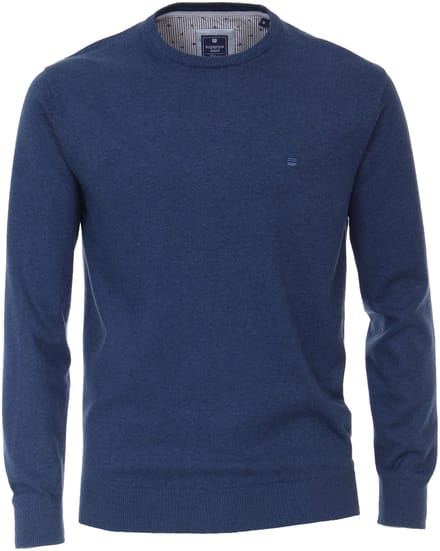 Redmond heren trui katoen - O-hals - blauw