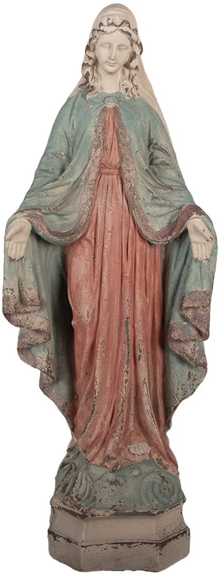 Clayre & Eef Decoratie Beeld Maria 24x16x63 cm Beige Keramisch materiaal