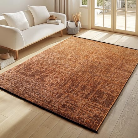 TapisTrend Designer tapijt Bronzen 80x250 cm Binnenkleed, gemarmerd patroon, katoen chenille, plat geweven