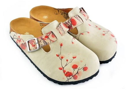 Goby Petal Clogs Dames - Vegan Leer - Handmade - Bloemenprint - Maat 36