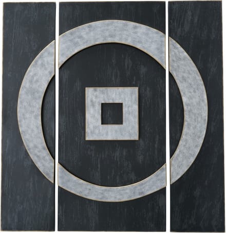 Wanddecoratie - Vierkant - 3d - 97x89x3cm. - Grijs - Zwart - Metaal - Boltze