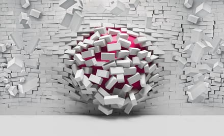 Modern Abstract Brick Wall Photo Wallcovering