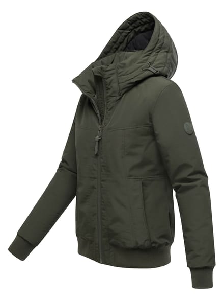 Marikoo dames winterjas Mooni 16 in bomberstijl met capuchon