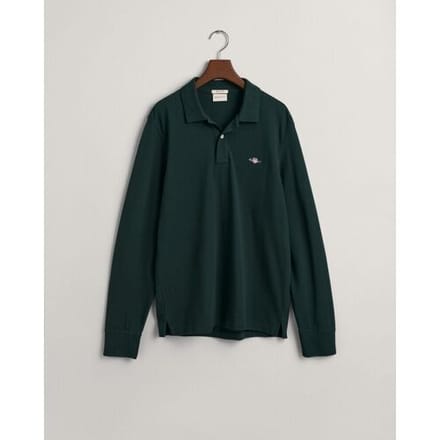 Gant - Rugger Pique Polo Donkergroen - Regular-fit - Heren Poloshirt Maat L